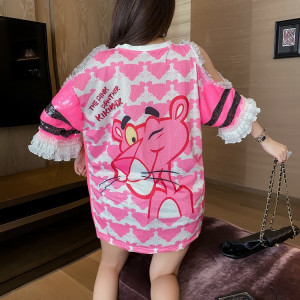 Платье с пайетками розовая пантера